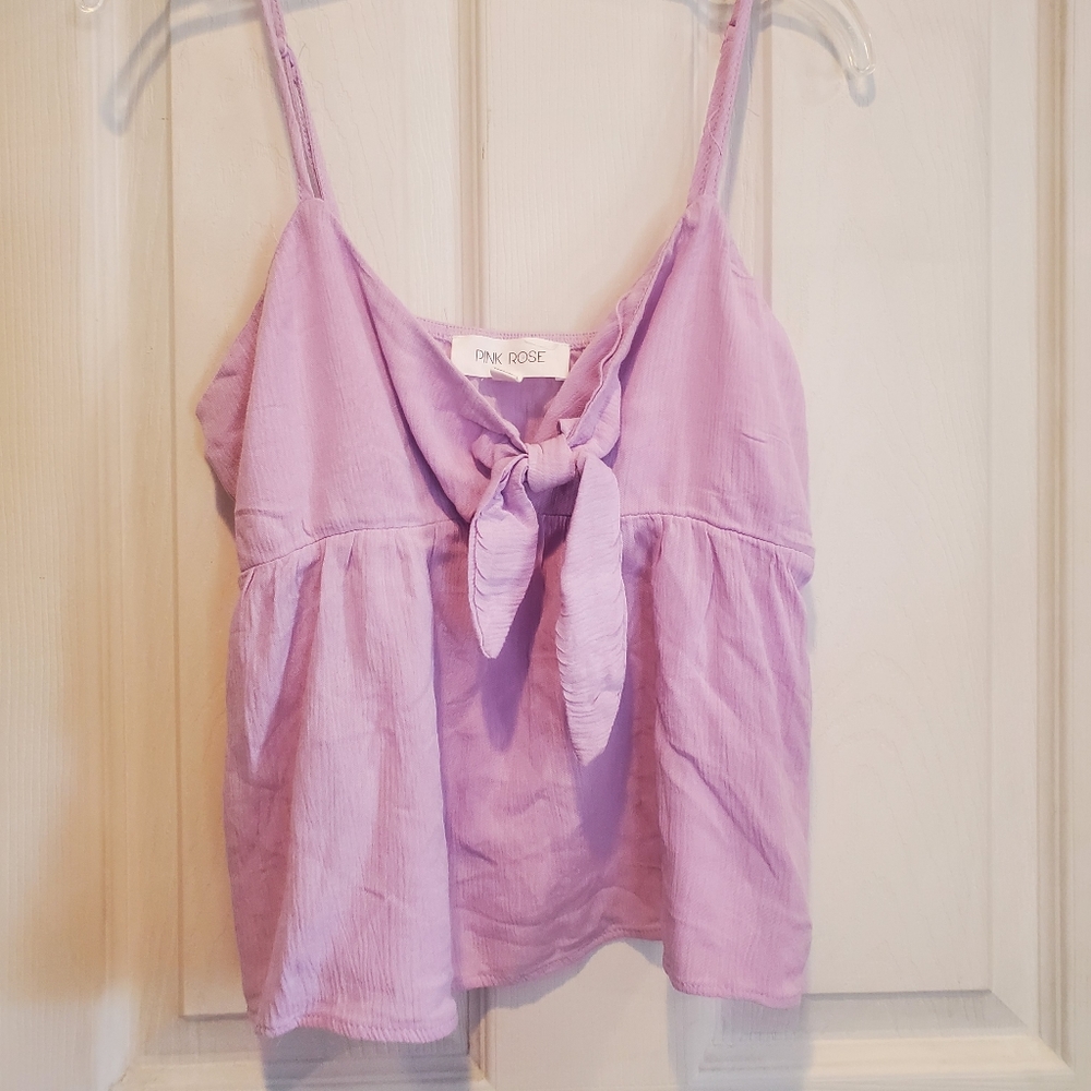 Pink Rose size small light purple tank top